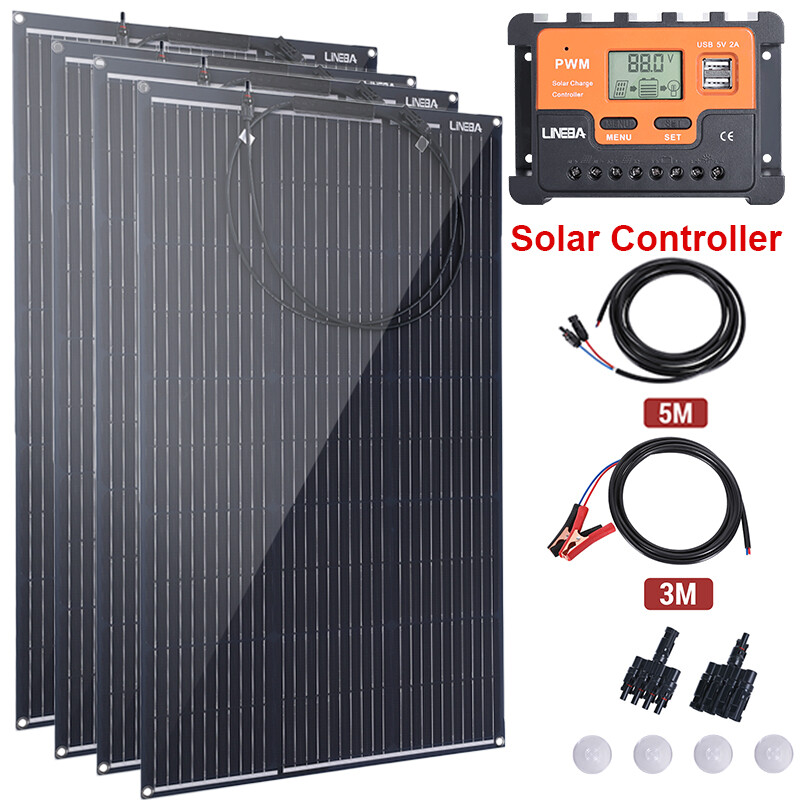 400 Watts Solar Panel Kit 12Volt Battery Charger w/ Controller Caravan Boat RV