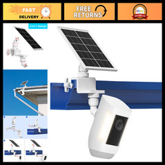 7W Solar Panel for Outdoor Security Cameras, Waterproof Cable & USB-C Adapter