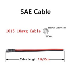 10AWG SAE Connector Extension Cable, 2Pack Quick Disconnect Plug, 30cm/1ft So…