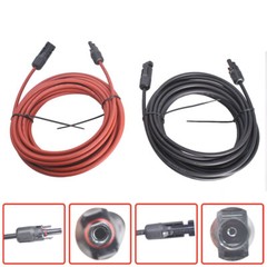 New Solar Panel Extension Cable Wire Connector 1 Pair 30ft Black + Red 12AWG