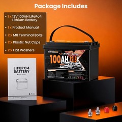 12V 100Ah LiFePO4 Battery for Marine Cold Weather Charging Protection, BMS