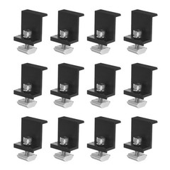 12pcs Solar Panel Mounting 40mm Z Clip Aluminum End Clamp for RVs Black
