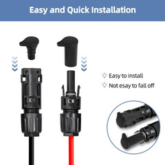 Solar Panel Cable Connector, IP68 Waterproof, 1500V 70A Tinned Copper Pins, for