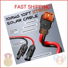 10FT 10AWG Solar to XT60i, Gibbab 3 6 10 16 20 25FT Solar Panel Connector to XT6