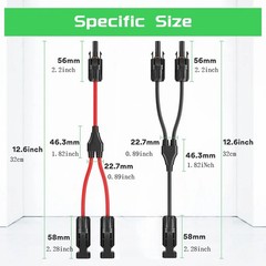Y Branch Solar Panel Adapter Cable – Waterproof MC4 Y-Splitter Connector for Par