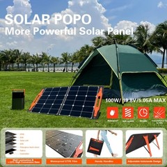 100W Foldable Solar Panel Charger with USB Outputs for Camping & Outdoor Use