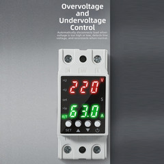 Auto Reset Dual LCD Voltage Protector for AC80-300V Overcurrent Up to 63A