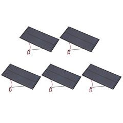 5 Pcs 5V 1W 200mA Mini Solar Panels with 2 Cable 130mm x 60mm