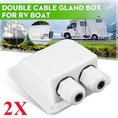 2Pcs Double Wire Cable Entry Gland Box Roof Solar Panel Junction Box RV Caravan