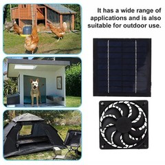 Solar Powered Fan for Chicken Coop, Ventilation Exhaust Fan for Poultry Cage