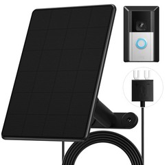 Solar Charger for Video Doorbell 3/4, Waterproof 6W Panel, Adjustable Mount, 10f