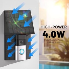 Solar Charger for Video Doorbells – Compatible with Ring 3/3 Plus/4 & Pro