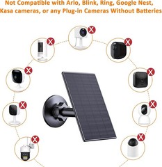 2W Solar Panel Security Cameras W/ USB & USB-C Port 4 Pack USB Solar charger