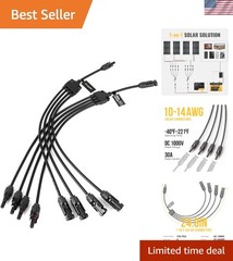 Waterproof Solar Y Branch Connectors – Connect 4 Panels with Ease 10AWG-14AWG