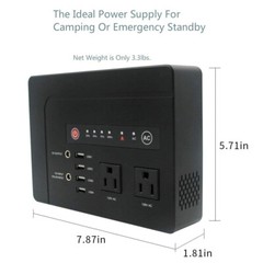 Powkey Portable Power Station 200W AC DC 146Wh Lithium Battery Solar Generator