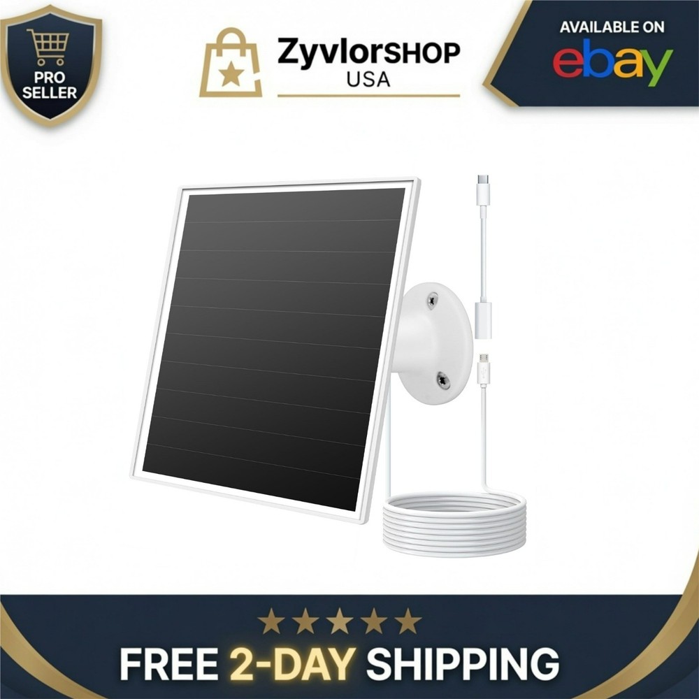6W Solar Panel Charger for Outdoor Security Cameras – Adjustable Mount