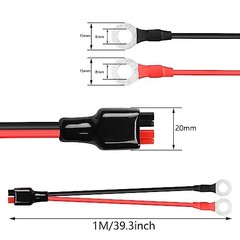PNGKNYOCN O Ring Terminal to Battery Connector Cable, 12AWG 45A Connector and