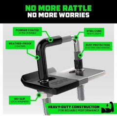 Rhino USA Hitch Tightener Anti-Rattle Clamp – for 2in Hitches | Heavy Duty Steel