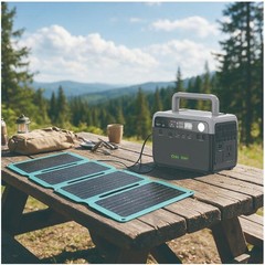 300W 230.4Wh Portable Solar Power Station Outdoor Generator with 36W Solar Panel