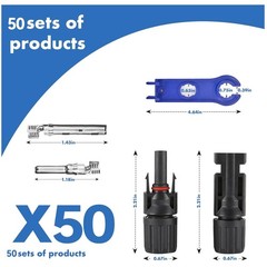 Solar Panel Connectors, Waterproof 1000V 30A 50 Pairs
