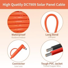 8mm DC Extension Cable 15FT – DC7909 Male to Female Solar Cable with DC8020 A…