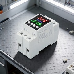 Dual LCD Display Voltage Protector with Automatic Over Under Current Control