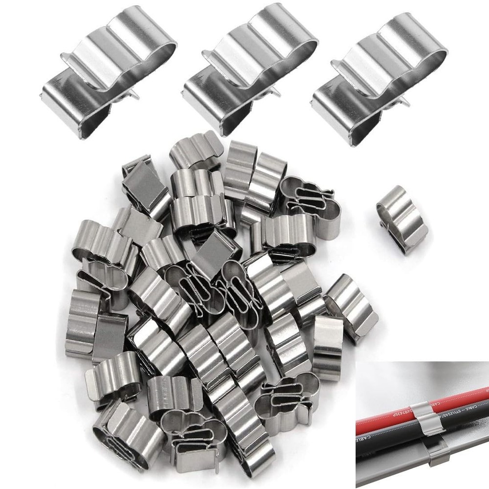 YSIL 60PCS Trailer Frame Wire Clips Stainless Steel Cable Clips…