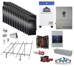 17KW Complete Offgrid Solar Kit + EG4 FlexBOSS21 + 32KW OMO 48V Freedom Series L