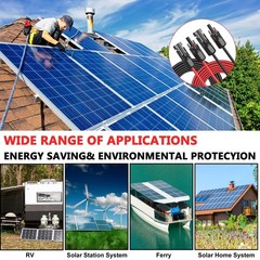 50FT Solar Panel Extension Cable 12AWG with Waterproof Connectors for RV & PV Sy