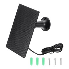 Solar Panel, 4W 6V USB Solar Panel Charger with 360 Wall Mount, Black