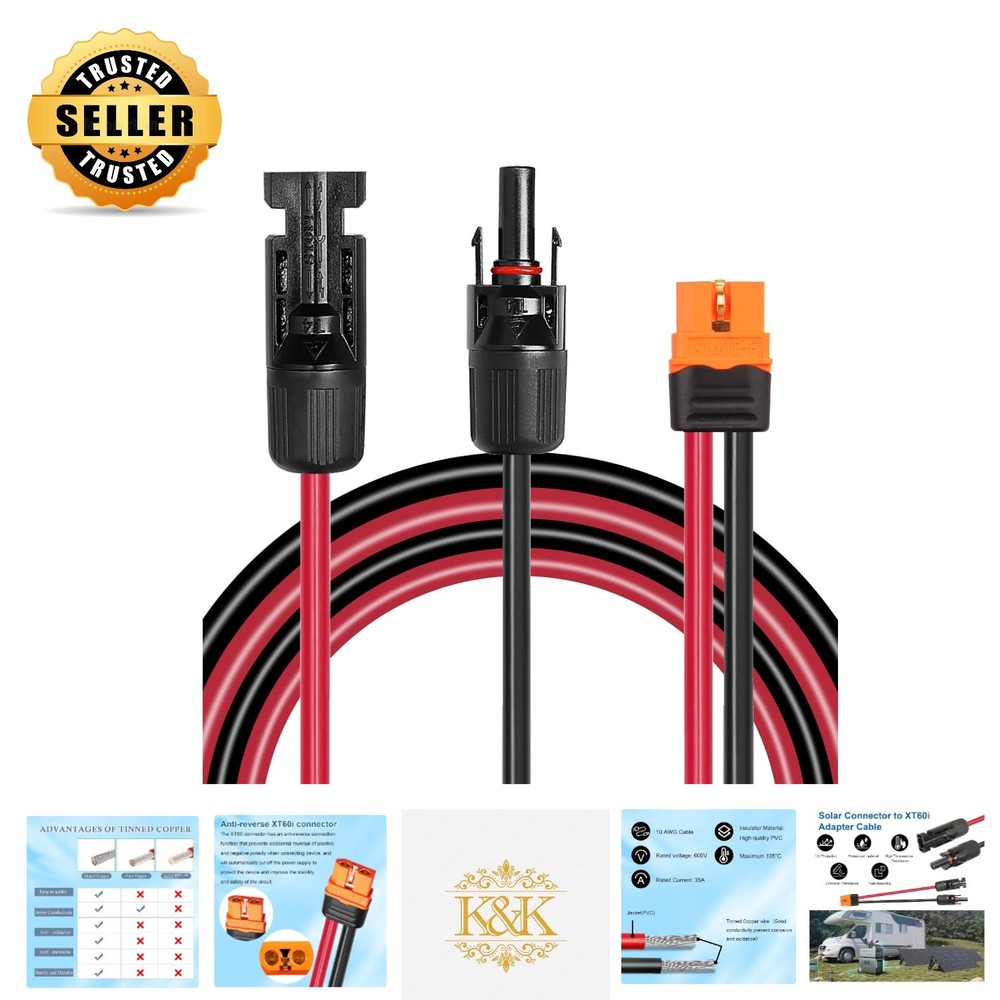 High-Performance 5FT XT60i Solar Panel Adapter – 10AWG for Efficient Transfer