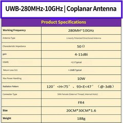 280MHz-10GHz Wide Band Antennae Wide Coverage For Wireless Applications