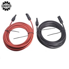 4mm²/12AWG 20FT Black+Red Solar Panel Extension Cable Wire Connector 1 Pair