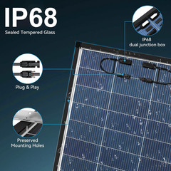 Bifacial Solar Panel 200W 12V Mono N-Type Solar Battery Charging Home Off-Grid
