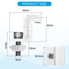 10pcs Solar Panel End Clamp Aluminum Z Brackets for Solar Panel Mounting Bracket