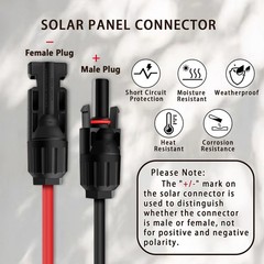 Solar Panel Adapter for Jackery, to DC 5.5X2.1Mm Extension Power Cable with DC 3