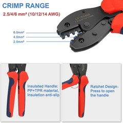 Solar Crimping Tool Kit for 2.5/4/6mm²/10-14AWG, with 12 Pairs Male Female So…