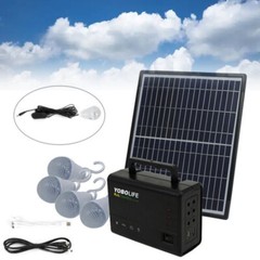 Portable Station Solar Panel Power Inverter Electric Generator Set +4 LED Light