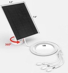 5W Solar Panel for Security Camera, Solar Panel with Battery 2-Pack