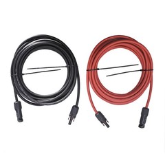 1 Pair 25 Feet Black And Red 12AWG Solar Panel Extension Cable Wire Connector