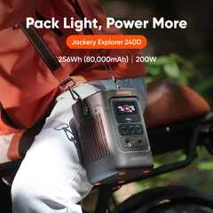 Jackery Portable Power Station Explorer 240D, 256Wh Backup Lithium Battery, with