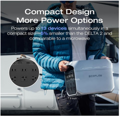 Portable Power Station DELTA 3 Plus- 1800W AC/140W USB-C Output Solar Generator