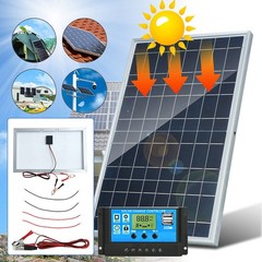 30W Solar Panel 12V Solar Battery Trickle Charger 100A W/ Controller Maintainer
