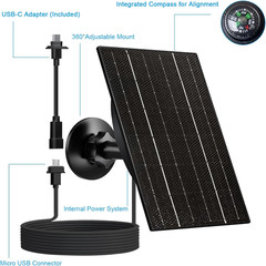 Solar Panel for Blink Outdoor 4/3/XT2/XT Camera, 4W High-Efficiency Solar Charge