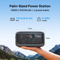 Elite 10 Mini Power Station – 128Wh, 200W AC Outlet, Travel Ready