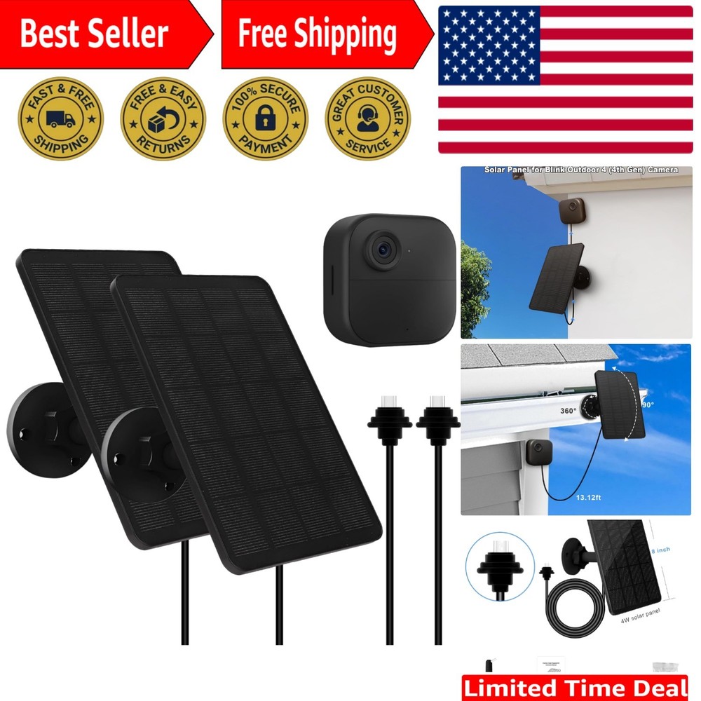 2 Pack Solar Panel for Blink Outdoor 4 4th Gen Camera, 4W Solar Panels with U…