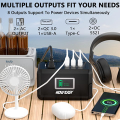 Portable Power Station120W(240W Peak), 24000Mah Camping Solar Generator, Portabl