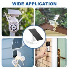 2Pcs Solar Panel, 3W 6V USB Solar Panel Charger with 360 Wall Mount, White