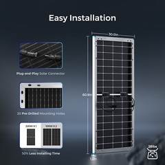 OPEN BOX Renogy Bifacial 220 Watt 12 Volt Monocrystalline Solar Panel