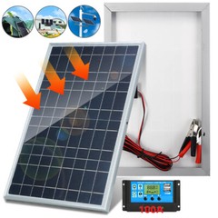 12V Solar Battery Trickle Charger 15W-40W Solar Panel Maintainer for Car RV Boat